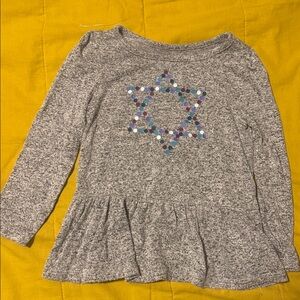 Cat & Jack Gray Long Sleeve Tee with Star Design